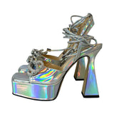 Mach & Mach "Double Bow Platform Sandal" - Size 37.5
