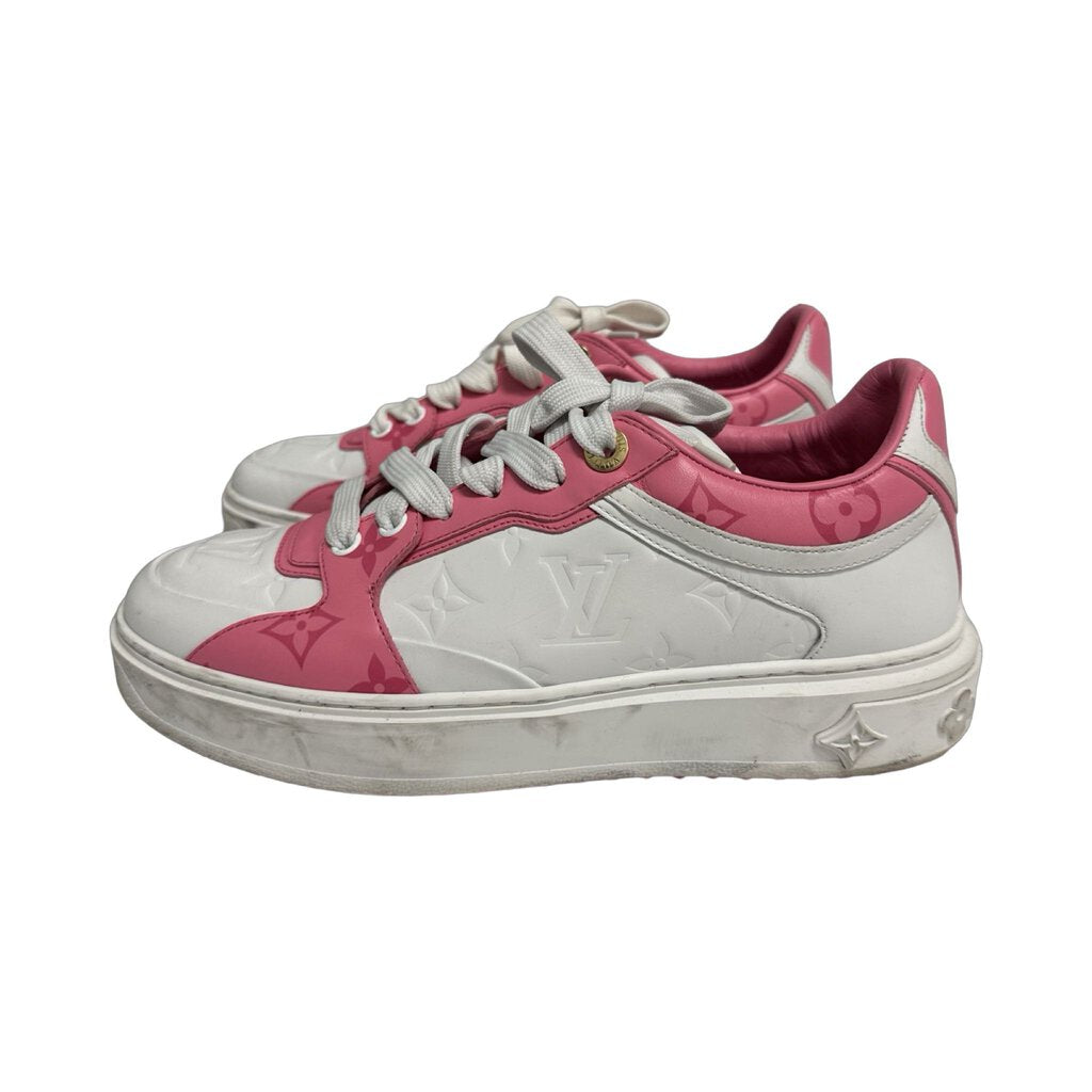 Louis Vuitton Pink and White "Time Out" Sneaker Byrd Designer Consignment