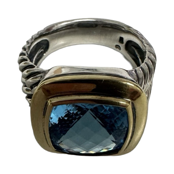 David Yurman Gold and Silver Ring with Topaz - Size 7