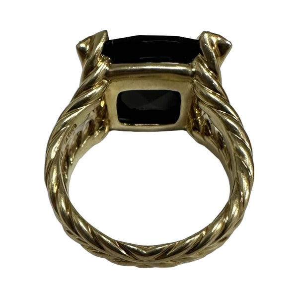 David Yurman Cable Ring with Onyx and Diamonds - Size 7