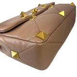 Valentino Large Roman Stud Leather Shoulder Bag