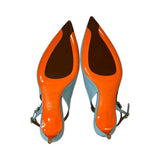 Santoni "Audrey Patent Kitten Slingback" Heels - Size 37.5