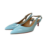 Santoni "Audrey Patent Kitten Slingback" Heels - Size 37.5