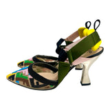 Fendi 85mm Colibri Beaded Slingbacks - Size 37