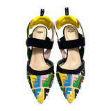 Fendi 85mm Colibri Beaded Slingbacks - Size 37