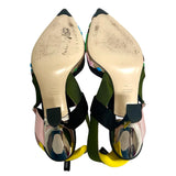 Fendi 85mm Colibri Beaded Slingbacks - Size 37