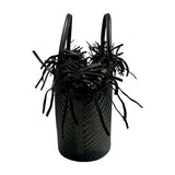 Michael Kors Collection "Sardinia Large Hand-Woven Leather Basket Tote Bag"