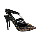Valentino "Calfskin Nappa Boudoir Rockstud Caged Pumps" - Size 40