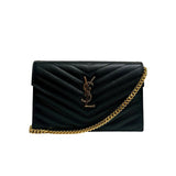 Saint Laurent "Cassandre Envelope Chain Wallet"