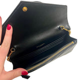 Saint Laurent "Cassandre Envelope Chain Wallet"