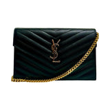 Saint Laurent "Cassandre Envelope Chain Wallet"