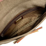 Fendi Vintage Canvas & Straw "Baguette" Bag