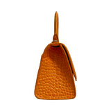 Balenciaga "Small Hourglass Crocodile Embossed Top Handle Bag"