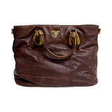 Prada "Nocciolo Soft Calfskin Leather Tote Bag"