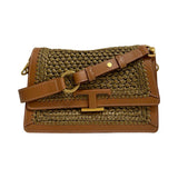 Tod's Raffia T-Logo Shoulder Bag