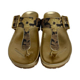 Prada Metallic Buckle Thong Sandals - Size 35.5 (Run Big)