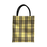 Burberry Vintage Yellow Check Tote Handbag