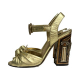 Dolce & Gabbana "Gold Roman Coin Heel Sandals" - Size 36