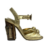 Dolce & Gabbana "Gold Roman Coin Heel Sandals" - Size 36