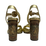 Dolce & Gabbana "Gold Roman Coin Heel Sandals" - Size 36