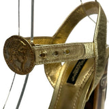 Dolce & Gabbana "Gold Roman Coin Heel Sandals" - Size 36