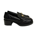 Chanel "Quilted CC Heart Turnlock Loafer" - Size 38.5