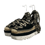 Stella McCartney "Gaia Organic Canvas Espadrille Sandals" - Size 37