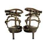 Valentino Bronze Rockstud Heels - Size 38