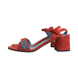 Prada Coral Suede Strap Sandals - Size 37.5