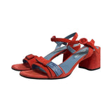 Prada Coral Suede Strap Sandals - Size 37.5