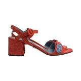 Prada Coral Suede Strap Sandals - Size 37.5