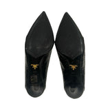 Prada Croc-Embossed Leather Kitten Heels - Size 36.5