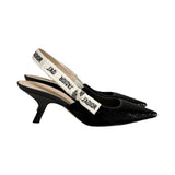 Christian Dior "J'Adior" Shimmer Velvet Slingback Heels - Size 37