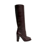 Saint Laurent Leather Knee-High Boots - Size 36