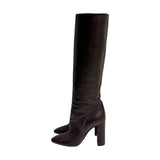 Saint Laurent Leather Knee-High Boots - Size 36