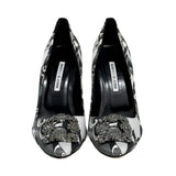 Manolo Blahnik "Hangisi" Printed Satin Pumps - Size 39.5