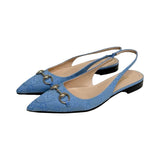 Gucci "GG Canvas Horsebit Slingback" Flats - Size 36.5
