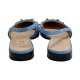 Gucci "GG Canvas Horsebit Slingback" Flats - Size 36.5