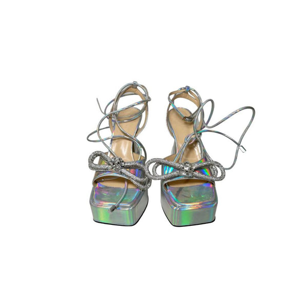 Mach & Mach "Double Bow Platform Sandal" - Size 37.5