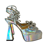 Mach & Mach "Double Bow Platform Sandal" - Size 37.5