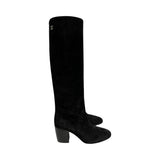 Chanel Black Suede Boots - Size 38.5