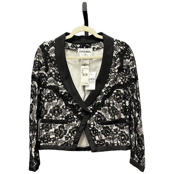 Chanel Black and White Lace Jacket