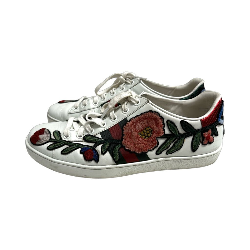 Gucci Floral Embroidered Sneakers - Size 40