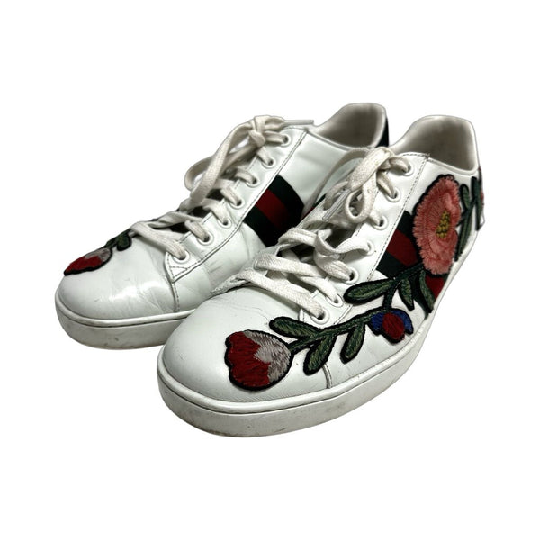 Gucci Floral Embroidered Sneakers - Size 40