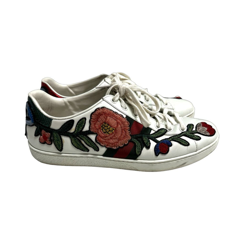 Gucci Floral Embroidered Sneakers - Size 40