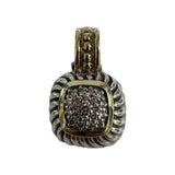 David Yurman Sterling and 18k Diamond Pave Pendant