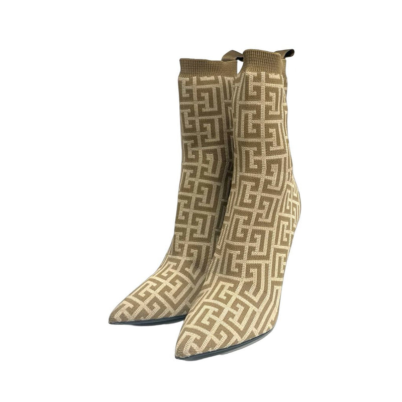 Balmain Monogram Sock Booties - Size 39