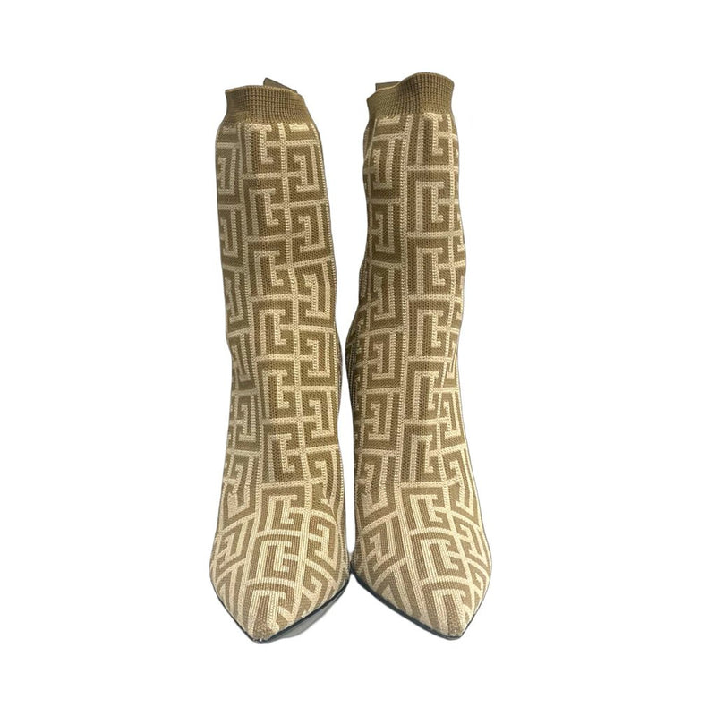 Balmain Monogram Sock Booties - Size 39