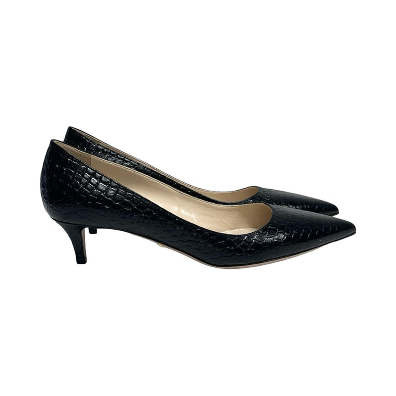 Prada Croc-Embossed Kitten Heels - Size 38.5