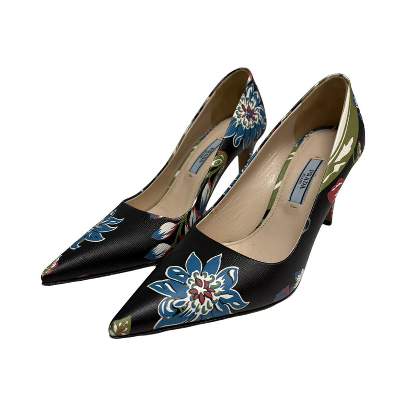 Prada Floral Print Heels - Size 36